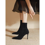 Damen elegante Ankle Boots mit spitzem Design und hohem Absatz R&B