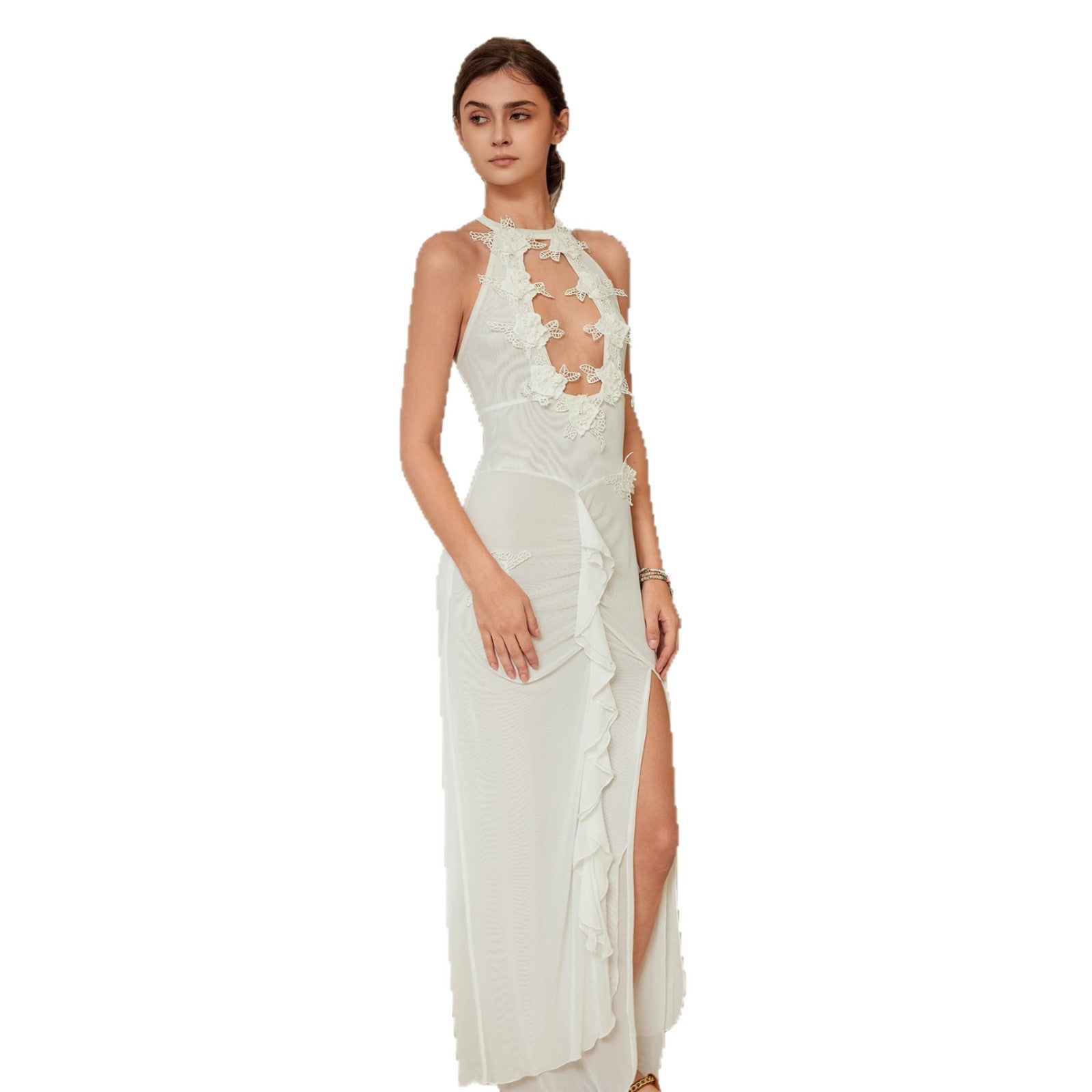 Damen Elegant gehäkeltes Minikleid R&B