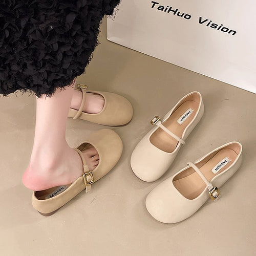 Damen Ballerinas mit dekorativem Riemchen und eleganter Schnalle R&B