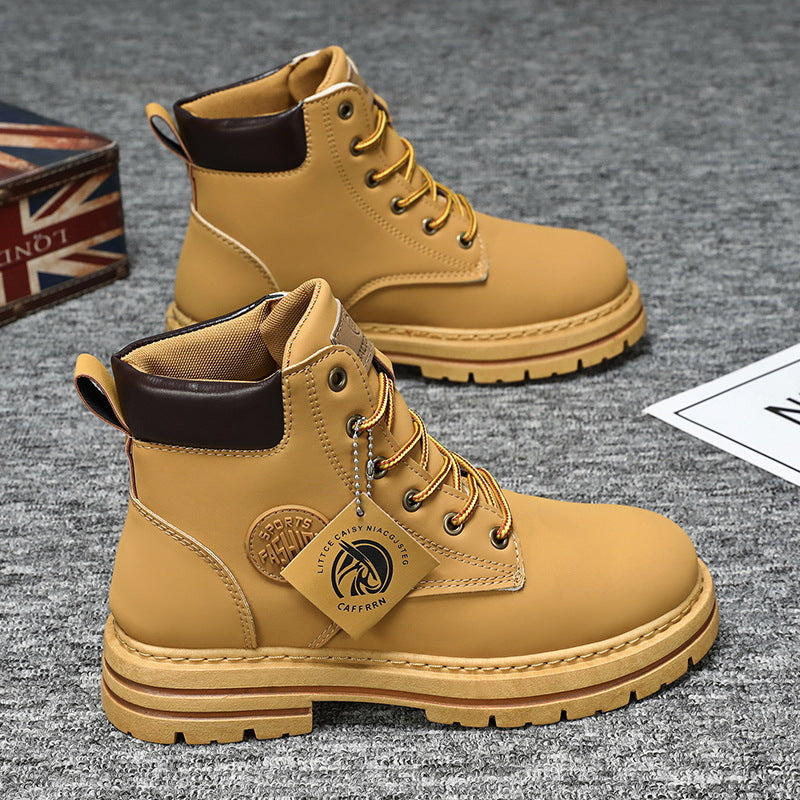 Herren Schnürstiefel aus hochwertigem Leder mit dicker Sohle R&B