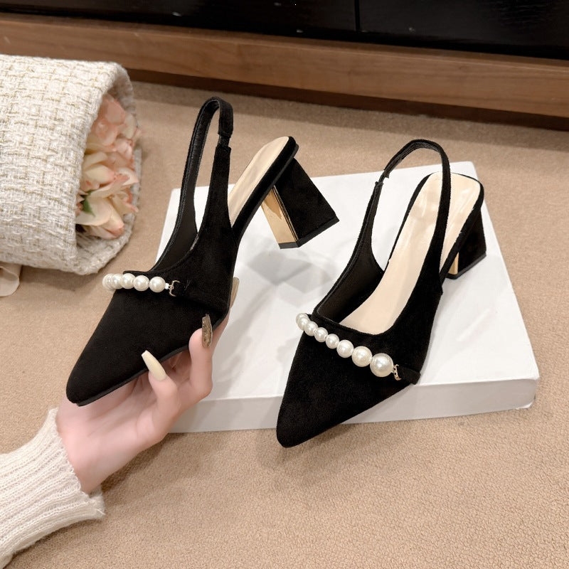 Damen Slingback Pumps mit eleganter Perlenverzierung R&B