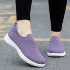 Damen Bequeme Slip-On Sneakers aus atmungsaktivem Strickmaterial