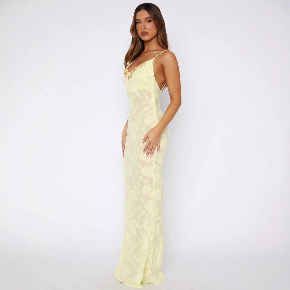 Damen Elegantes Transparentes Wickelkleid mit floralem Muster und funkelndem Ausschnitt R&B