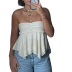 Damen luftiges Top mit Rüschendetail R&B