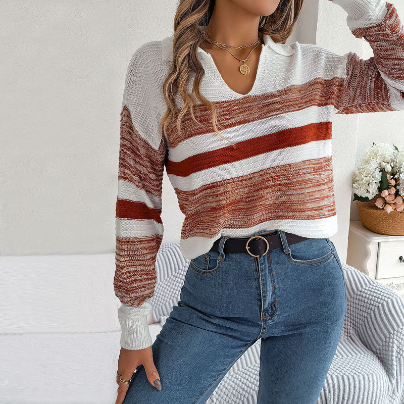 R&B | Gestreifter Strickpullover im Casual Look