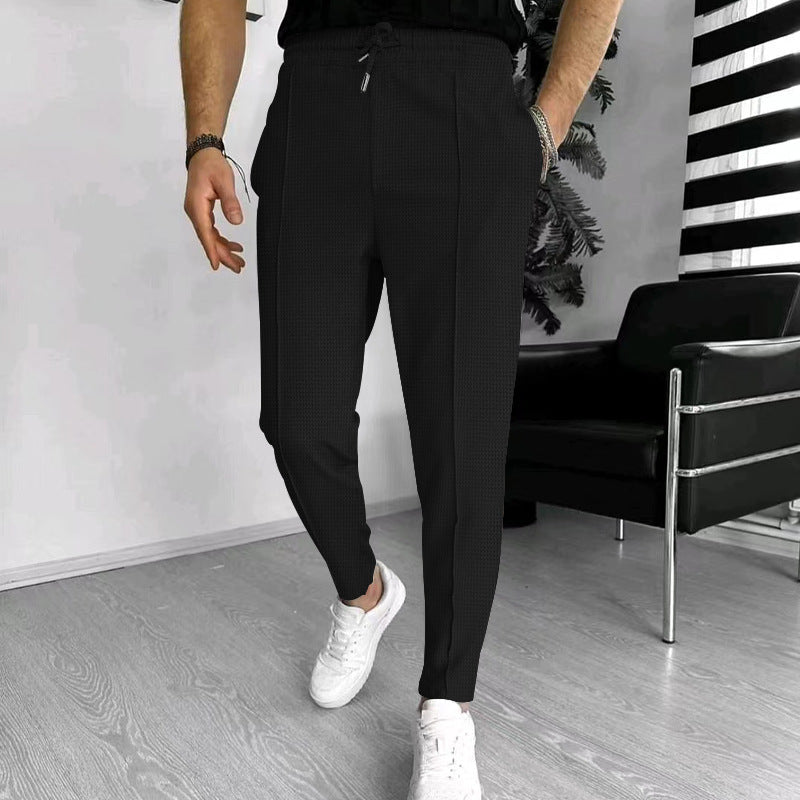 Herren elegante Freizeithose mit elastischem Bund und seitlichen Taschen R&B