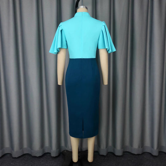 Damen Elegantes Bleistiftkleid mit Volantärmeln R&B
