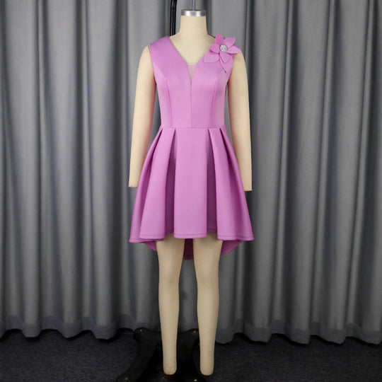 Damen festliches A-Linien Kleid mit floralem Akzent R&B