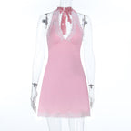 Damen verführerisches Spitzen-Halterkleid R&B