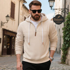 Herren nan weicher Fleece-Hoodie mit halbhohem Reißverschluss und verstellbarer Kapuze R&B