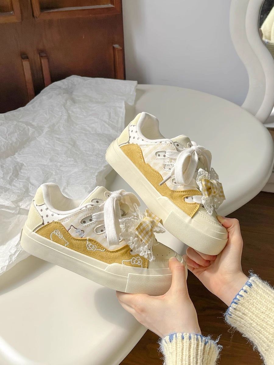 Damen Verspielte Sneakers mit dekorativem Schleifen-Design Heidi Mode