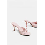 Damen elegante Mules mit zierlichem Schleifendetail R&B