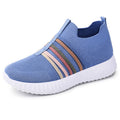 Damen Leichte und atmungsaktive Slip-On Sneakers mit elastischem Einsatz