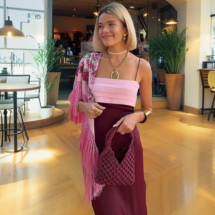 Damen Elegantes, schulterfreies Abendkleid mit Raffungen und Beinschlitz R&B