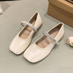 Damen Ballerinas mit funkelndem Riemen R&B