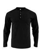 Herren Langarmshirt mit modischer Stehkragen und Knopfleiste R&B