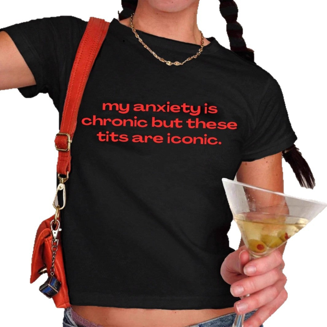 Damen Crop-T-Shirt mit inspirierendem Schriftzug und figurbetontem Schnitt R&B