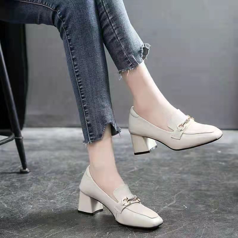 Damen moderne Sling-Pumps mit schickem Quadratverschluss und komfortablem Blockabsatz R&B