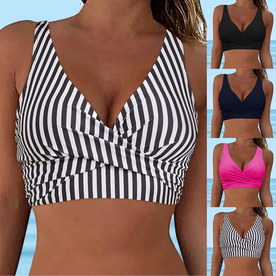 Damen komfortables Wickel-Bikinioberteil R&B