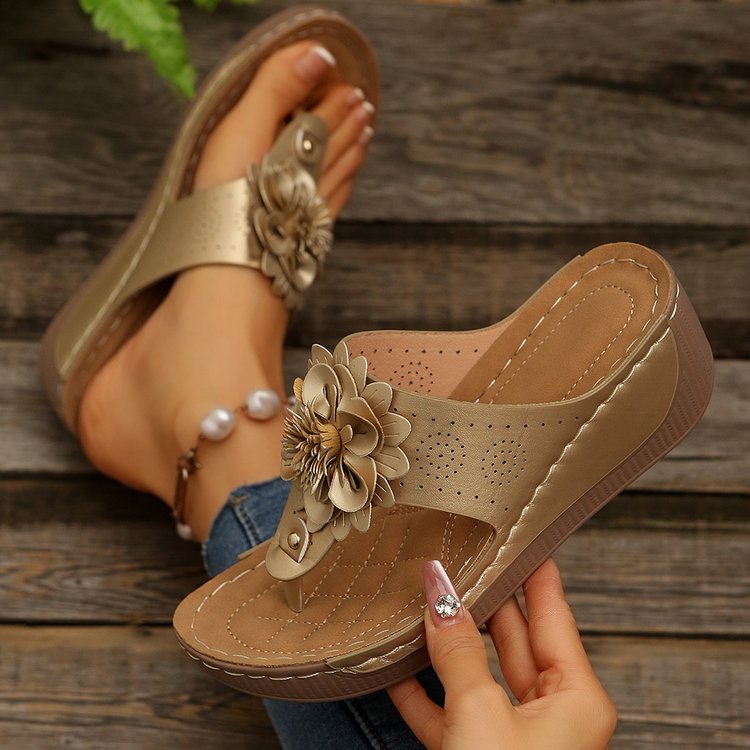 Damen Bequeme und modische Blumensandalen R&B
