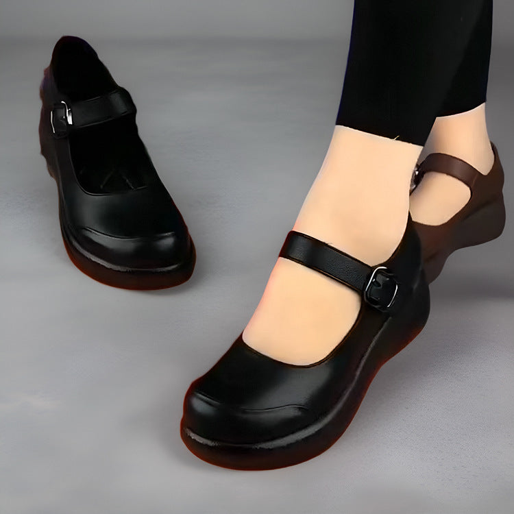 Damen Komfortable Halbschuhe mit verstellbarem Riemen und gepolsterter Innensohle R&B