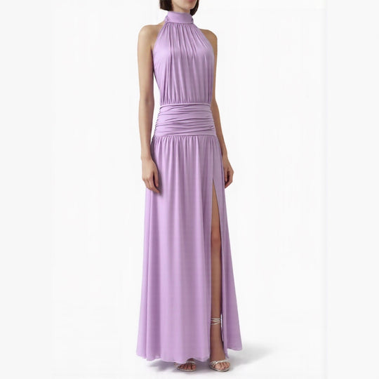 Damen Elegantes Halsnaht-Maxikleid mit seitlichem Schlitz R&B