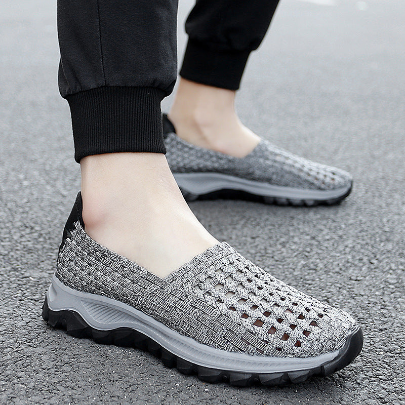 Unisex nan geflochtene elastische Slipper mit leichter dämpfender Sohle R&B