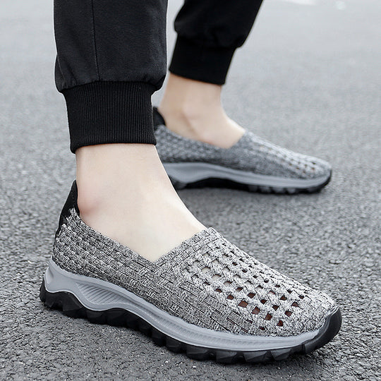 Unisex nan geflochtene elastische Slipper mit leichter dämpfender Sohle R&B