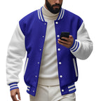 Herren nan CollegR&BasR&Balljacke im Varsity-Stil mit Rippbündchen und Druckknopfleiste R&B