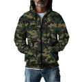 Herren Camouflage-Fleecejacke mit praktischen Taschen und verstellbarem Kordelzug R&B