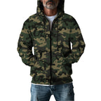 Herren Camouflage-Fleecejacke mit praktischen Taschen und verstellbarem Kordelzug R&B