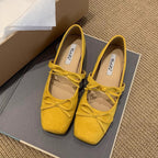 Damen elegante Ballerinas mit modischem Schleifenakzent und bequemer Sohle R&B