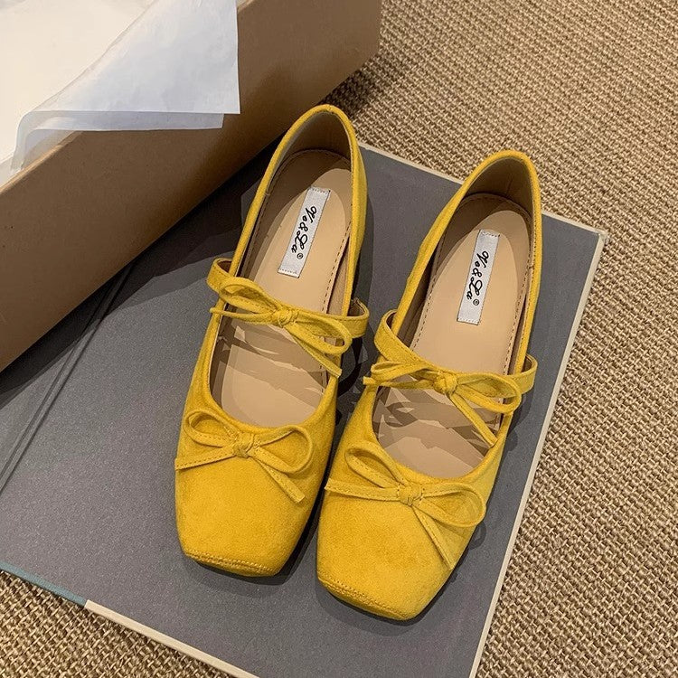 Damen elegante Ballerinas mit modischem Schleifenakzent und bequemer Sohle R&B
