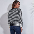 Damen Pullover mit modernem Wellenmuster und lässigem Schnitt R&B