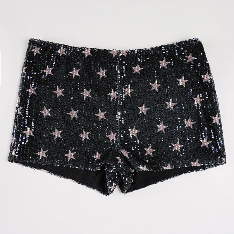 Damen Minirock mit funkelnden Pailletten und verspieltem Punktedesign R&B