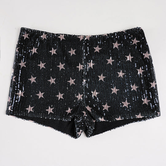 Damen Minirock mit funkelnden Pailletten und verspieltem Punktedesign R&B