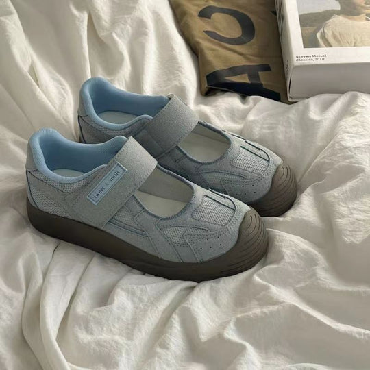 Damen Komfortable Sneakers mit praktischem Klettverschluss und atmungsaktiver Mesh-Oberfläche R&B