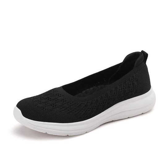 Damen Slip-On Freizeitschuhe mit atmungsaktivem Strickoberteil R&B