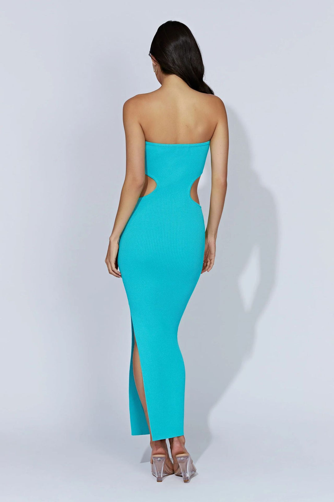 Damen figurbetontes Langarmkleid mit Cut-Outs R&B