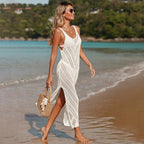 Damen Elegantes Maxikleid mit asymmetrischem Saum und seitlichem Schlitz R&B