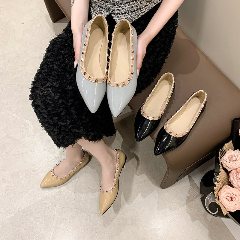 Damen spitze Ballerina Schuhe mit Nieten-Details R&B