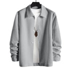 Herren nan strukturierte Shirtjacke im Patchwork-Relief mit Hemdkragen R&B