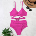 Damen Crop-Top Bikini-Set mit geflochtenem Design R&B