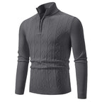 Herren eleganter Rollkragenpullover mit Zopfmuster und hohem Kragen R&B
