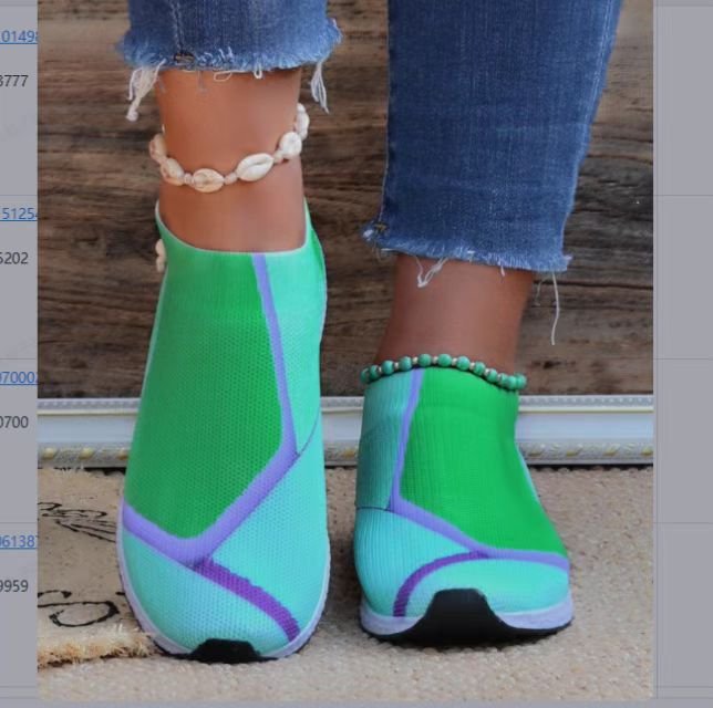 Damen Slip-On Sneakers mit atmungsaktiver Strick-Oberfläche und rutschfester Sohle R&B