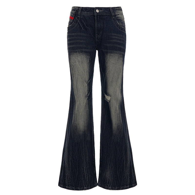 Damen Flared Jeans mit modischem Used-Look R&B
