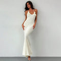 Damen glitzerndes Maxikleid mit eleganten Blumenapplikationen R&B
