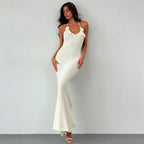 Damen glitzerndes Maxikleid mit eleganten Blumenapplikationen R&B