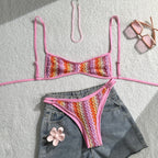 Damen Zweiteiliges Bikiniset mit geometrischem Zigzag-Muster R&B