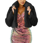 Damen Luxuriöse Kunstpelzjacke im eleganten Cropped-Design